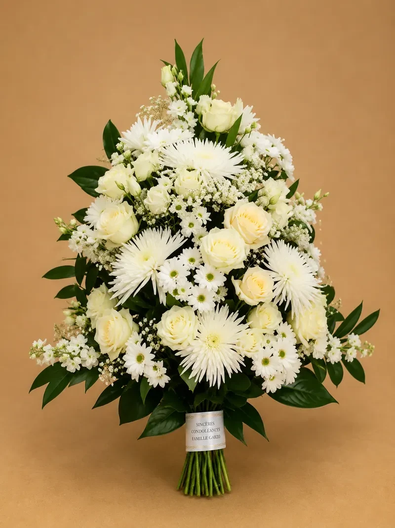 Composition de fleurs de deuil d'À nos Racines