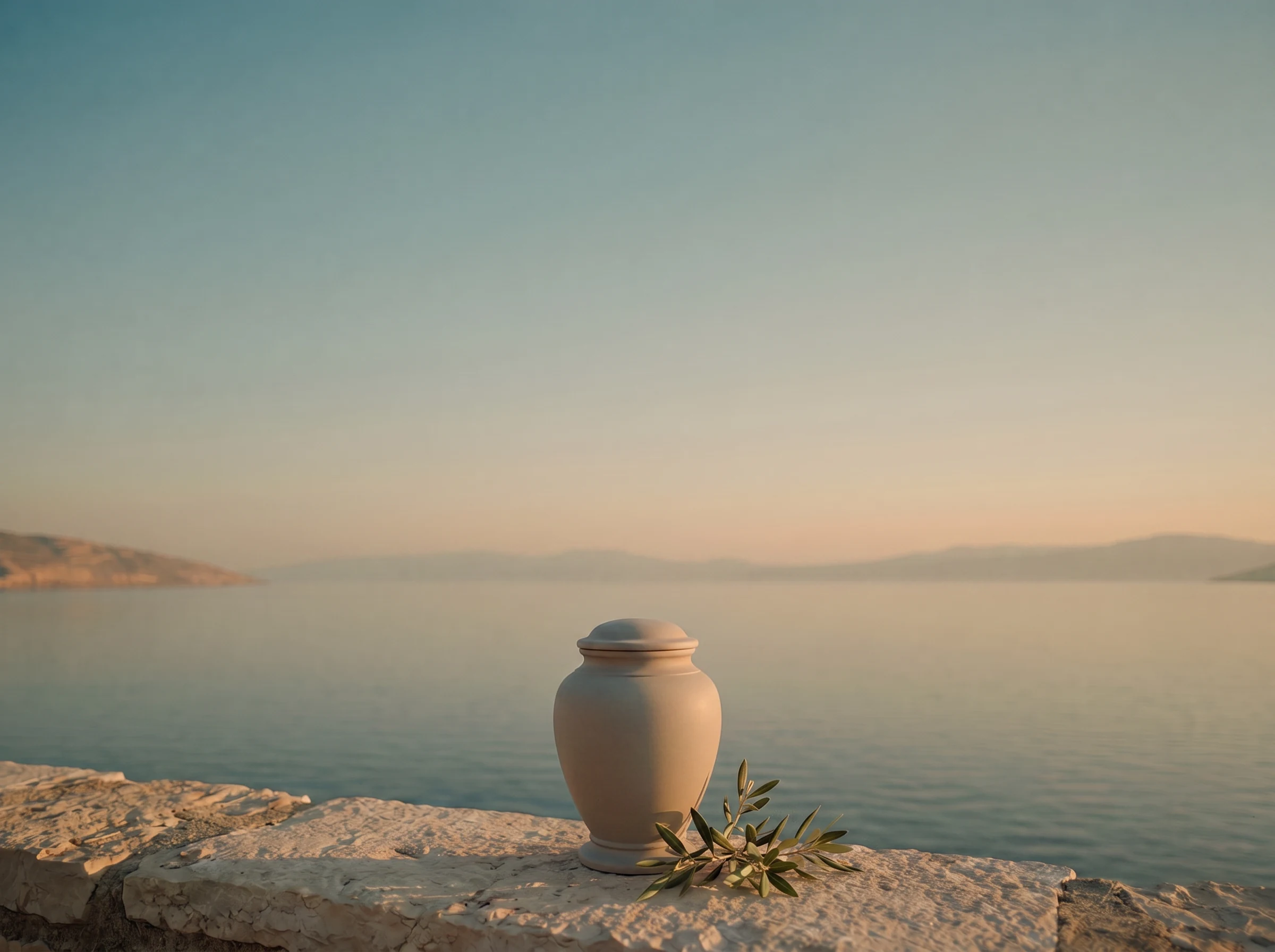 A funerary urn by the sea